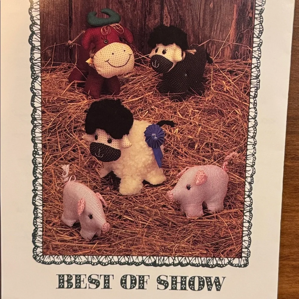 NEW Tomorrow Treasures Craft Pattern Best Of Show Uncut Pig Lamb Steer Ribbon 86